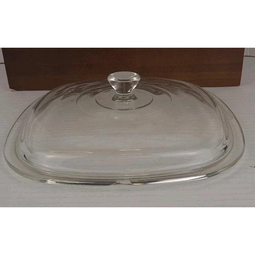 Pyrex‎ P-9 C-1 Clear Square Casserole Replacement Lid With Knob Fits 8